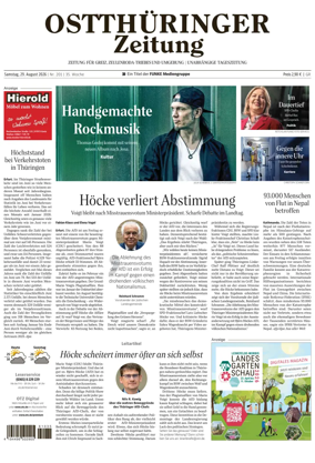 Cover of Ostthuringer Zeitung (Greiz)