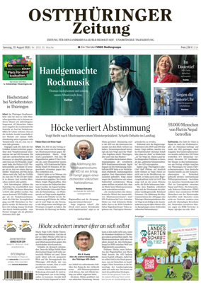 Cover of Ostthuringer Zeitung (Landkreis Saalfeld-Rudolstadt)