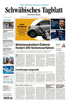 Cover of Schwabisches Tagblatt - Tubinger Chronik