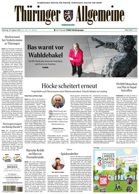 Cover of Thuringer Allgemeine (Nordhausen)