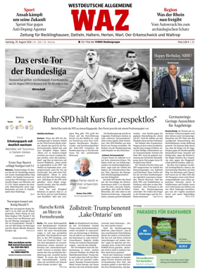 Cover of Westdeutsche Allgemeine Zeitung (Recklinghausen)