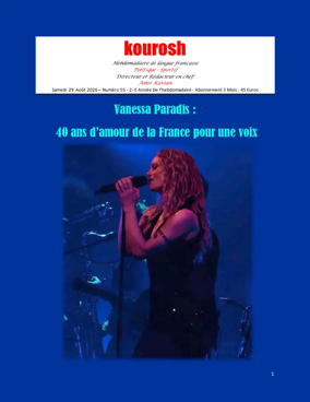 Cover of Kourosh France Weekly Magazine (French)