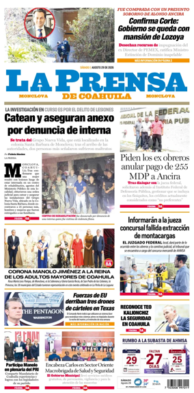 Cover of La Prensa de Coahuila