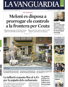 Cover of La Vanguardia (Catalonia - 1st edition)