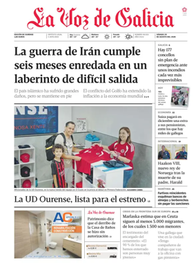 Cover of La Voz de Galicia (Ourense)