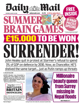 Cover of Daily Mail