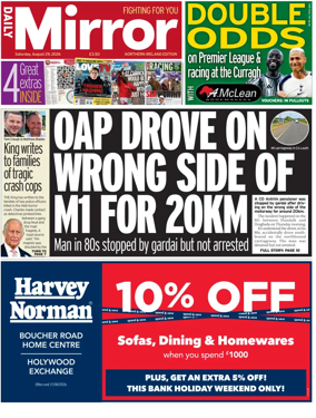 Cover of Daily Mirror (Northern Ireland)