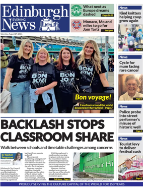 Cover of Edinburgh Evening News