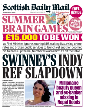 Cover of Scottish Daily Mail