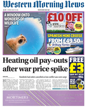 Cover of Western Morning News (Saturday)