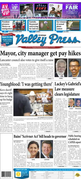 Cover of Antelope Valley Press