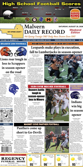 Cover of Malvern Daily Record