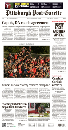 Cover of Pittsburgh Post-Gazette