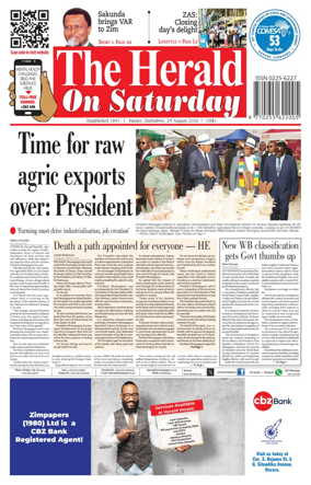 Cover of The Herald (Zimbabwe)