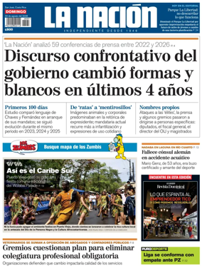 Cover of La Nacion (Costa Rica)