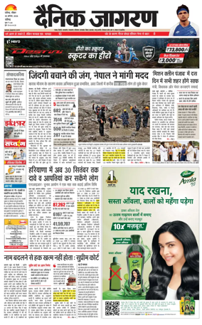 Cover of Dainik Jagran - Chandigarh