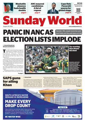 Cover of Sunday World (South Africa)