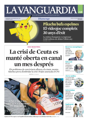 Cover of La Vanguardia (Catala)