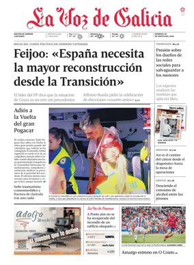 Cover of La Voz de Galicia (Ourense)