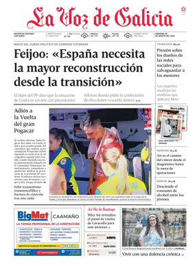 Cover of La Voz de Galicia (Santiago)