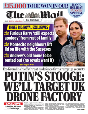Cover of The Mail on Sunday