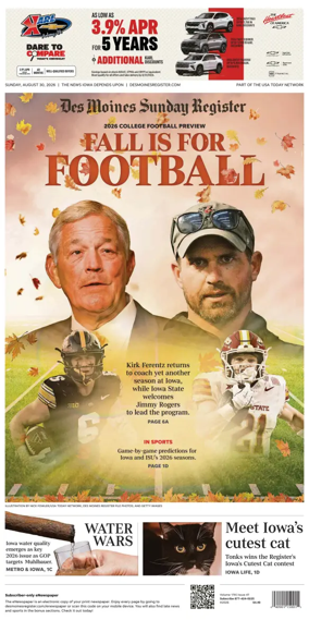 Cover of The Des Moines Register