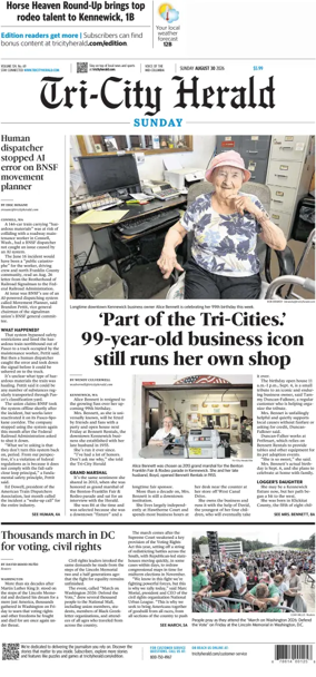 Cover of Tri-City Herald (Sunday)