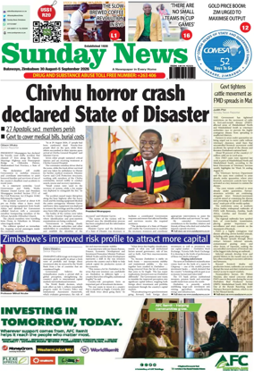 Cover of Sunday News (Zimbabwe)