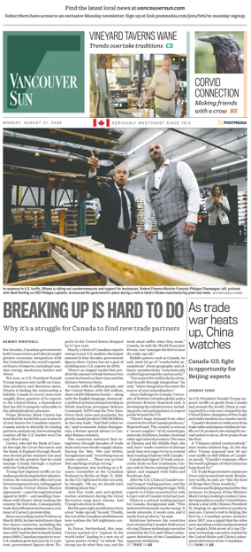 Cover of Vancouver Sun