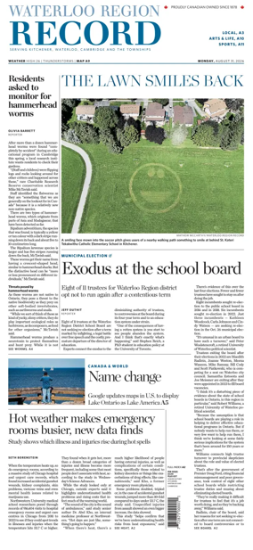 Cover of Waterloo Region Record