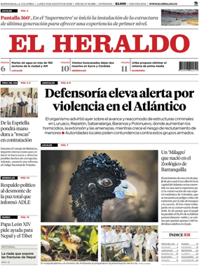 Cover of El Heraldo (Colombia)