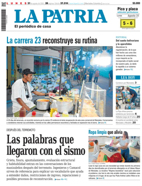 Cover of La Patria (Colombia)