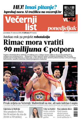 Cover of Vecernji list - Hrvatska