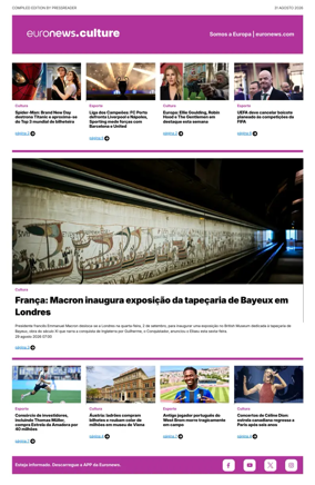 Cover of Euronews Culture and Sport (Portuguese)