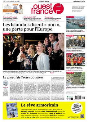 Cover of Ouest-France (Fougeres Vitre)