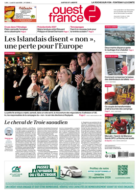 Cover of Ouest France (La Roche-sur-Yon - Fontenay-le-Comte)