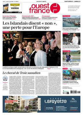 Cover of Ouest-France (Saint-Brieuc Lamballe)