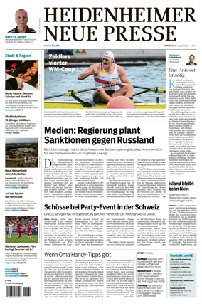 Cover of Heidenheimer Neue Presse