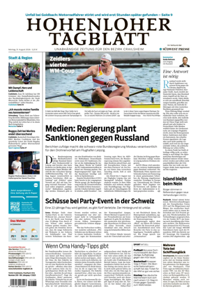 Cover of Hohenloher Tagblatt