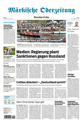 Cover of Markische Oderzeitung Bernau