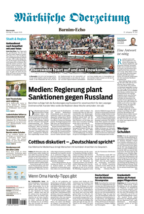 Cover of Markische Oderzeitung Eberswalde