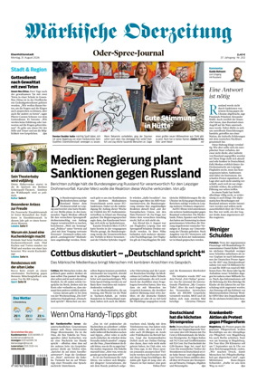 Cover of Markische Oderzeitung Eisenhuttenstadt