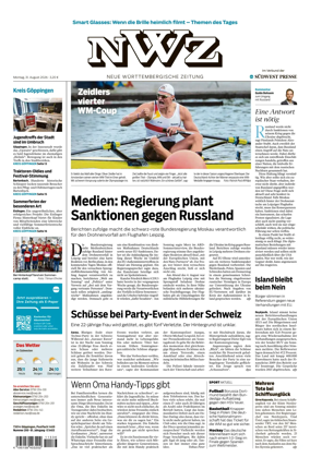 Cover of NWZ – Neue Wurttembergische Zeitung