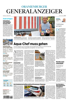 Cover of Oranienburger Generalanzeiger