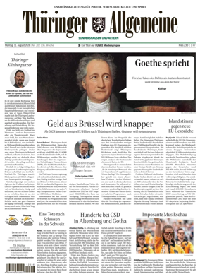 Cover of Thuringer Allgemeine (Sonderhausen und Artern)