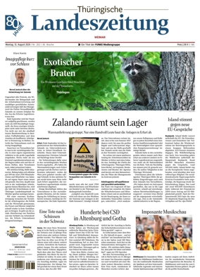 Cover of Thuringische Landeszeitung (Weimar)