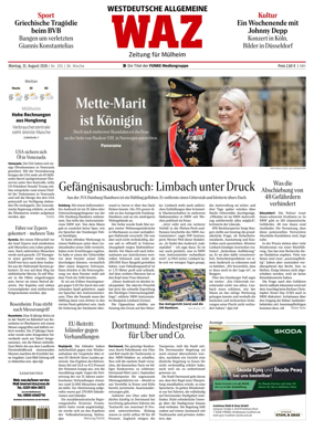 Cover of Westdeutsche Allgemeine Zeitung (Mulheim an der Ruhr)