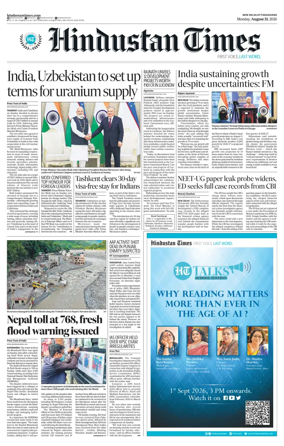 Cover of Hindustan Times Uttarakhand