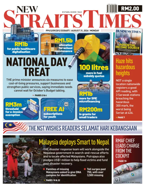 Cover of New Straits Times