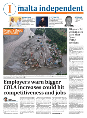 Cover of Malta Independent